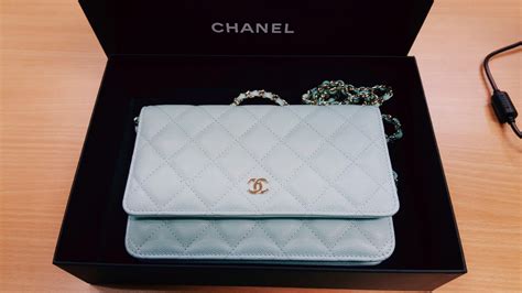 light blue chanel wallet on chain|chanel wallet on chain measurements.